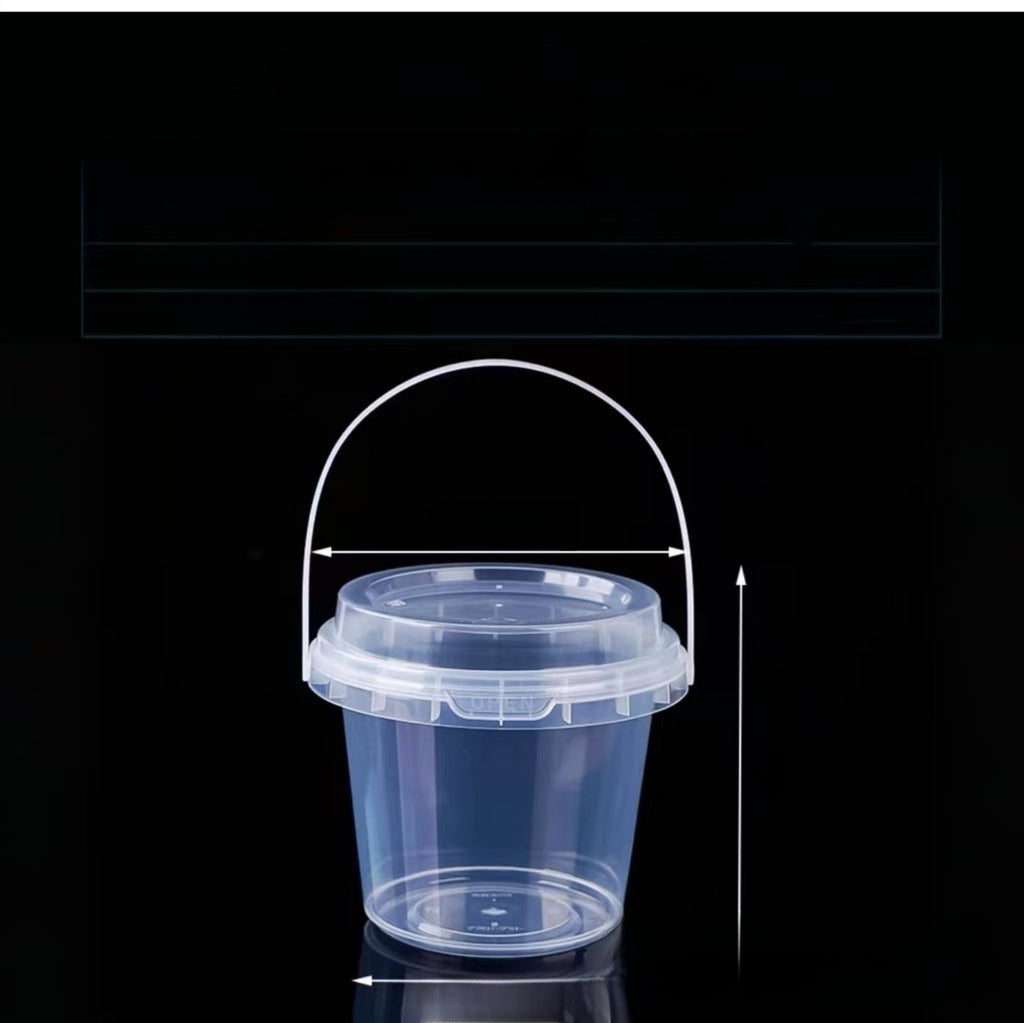 Clear Plastic Drink Barrel with Lid – 500ml to 1000ml