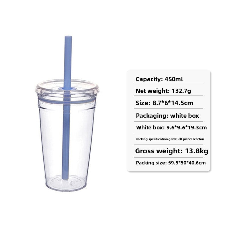Transparent Suction Straw Drink Cup