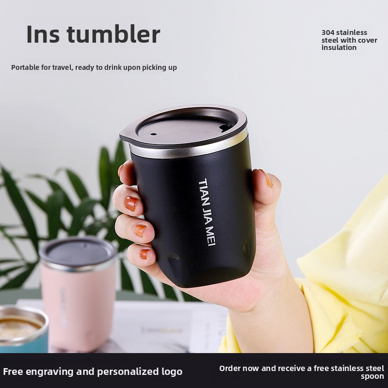 Double Wall Stainless Steel Coffee Cup with Direct Drink Lid