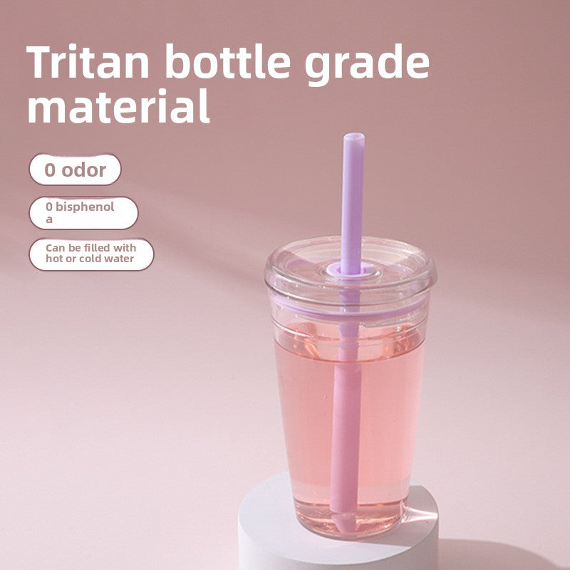 450ml Tritan Straw Cup – BPA-Free Clear Drink Cup