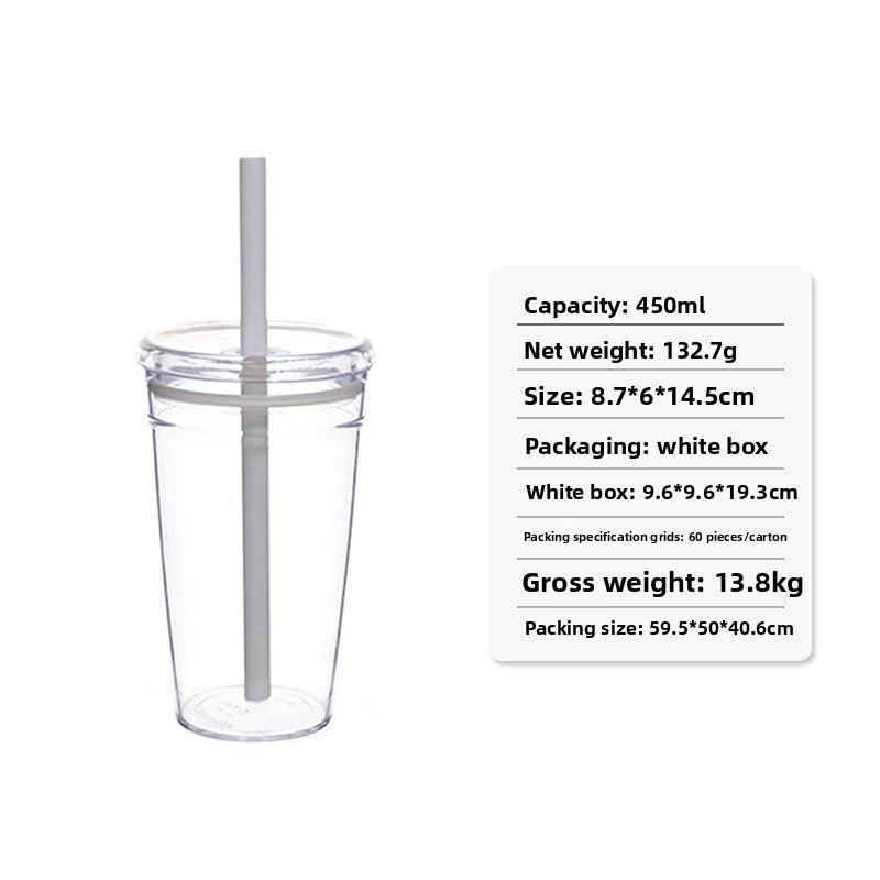 Transparent Suction Straw Drink Cup