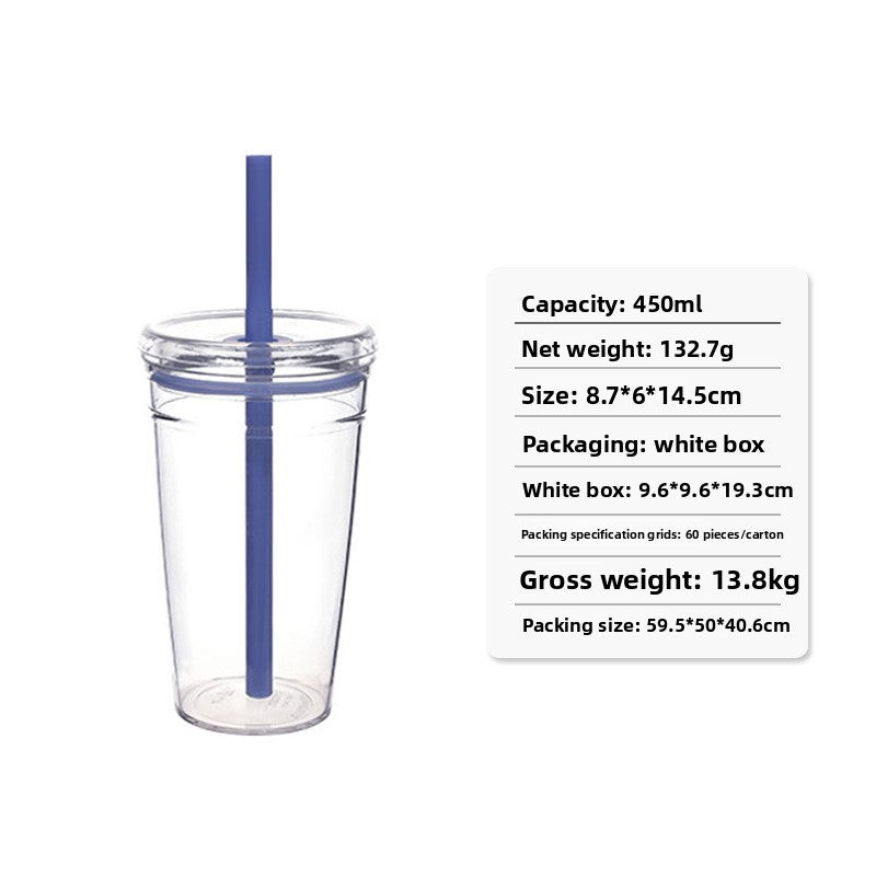 Transparent Suction Straw Drink Cup