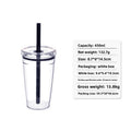 450ml Tritan Straw Cup – BPA-Free Clear Drink Cup