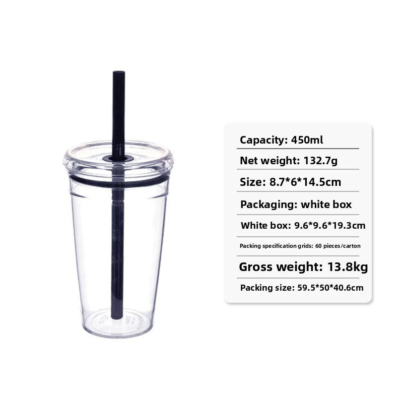 Transparent Suction Straw Drink Cup