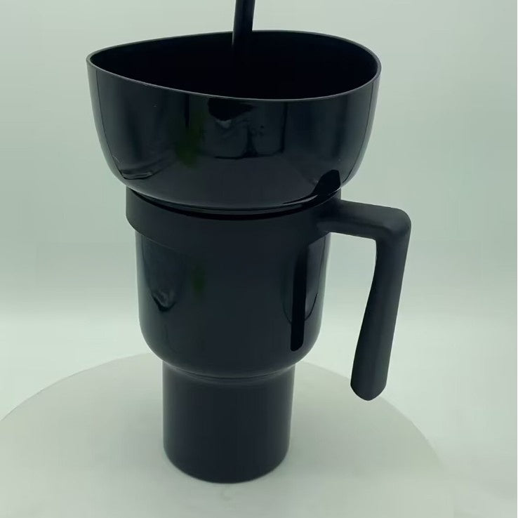 Portable Snack Drink Cup with Handle and Straw