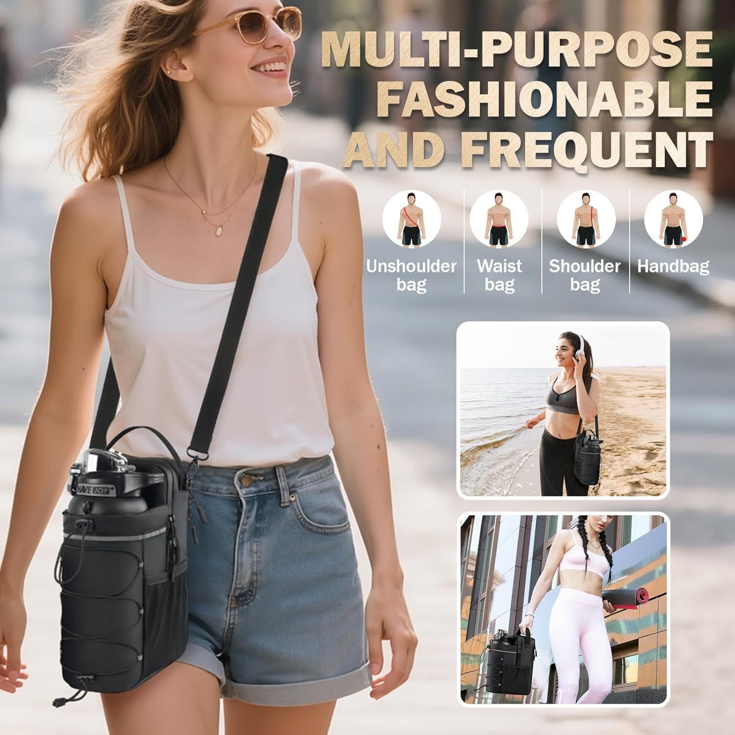Magnetic Water Bottle Crossbody Bag