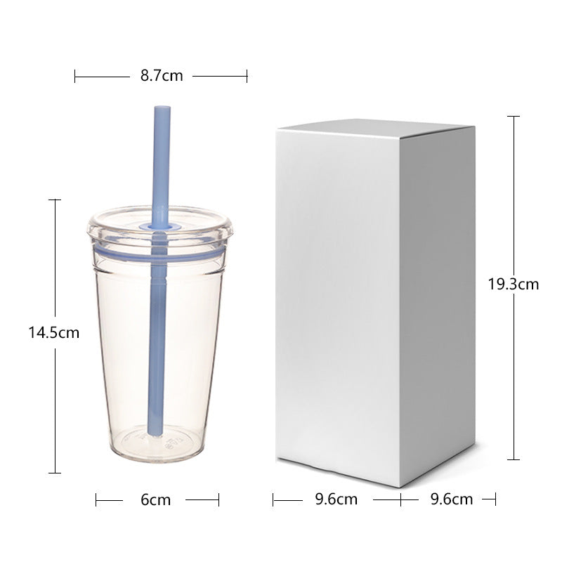 450ml Tritan Straw Cup – BPA-Free Clear Drink Cup