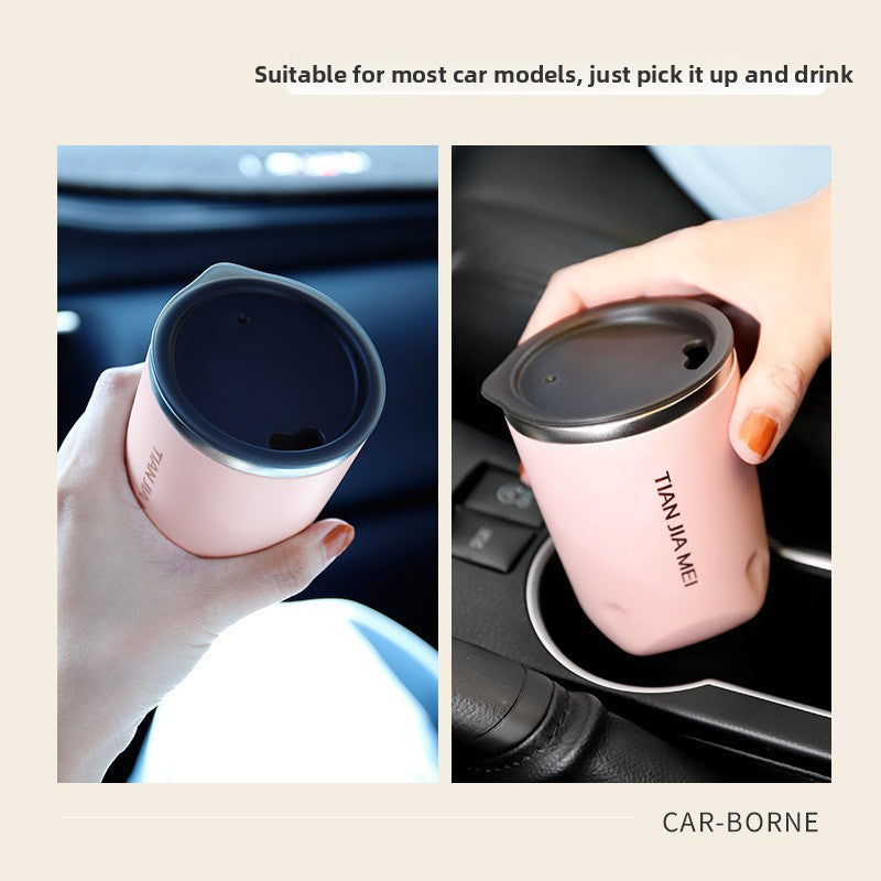 Double Wall Stainless Steel Coffee Cup with Direct Drink Lid