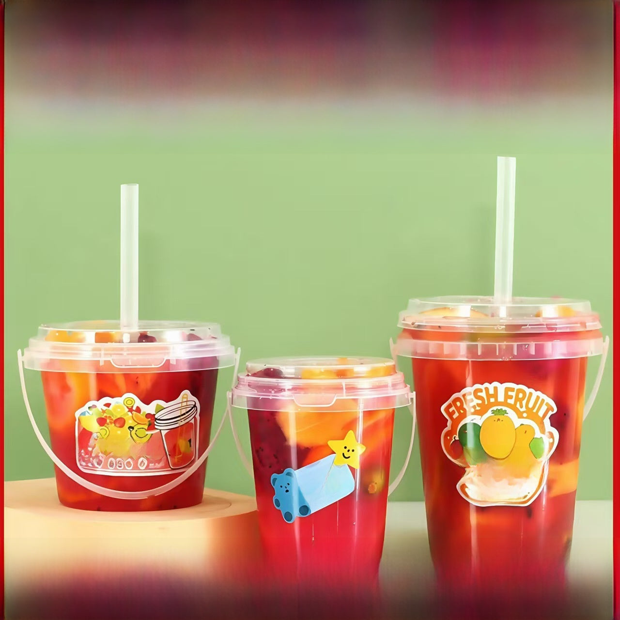Transposable Plastic Drink Barrel with Lid