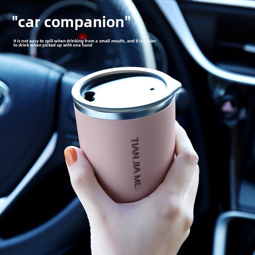 Double Wall Stainless Steel Coffee Cup with Direct Drink Lid