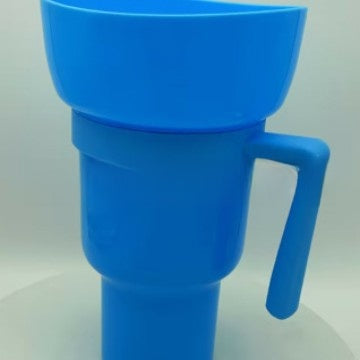 Portable Snack Drink Cup with Handle and Straw